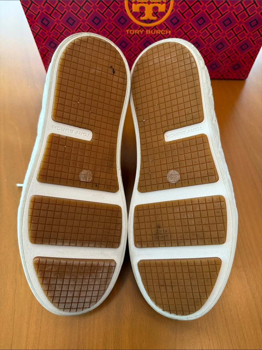 Tory Burch Ladybug Sneakers, White, Size 6, Great Condition